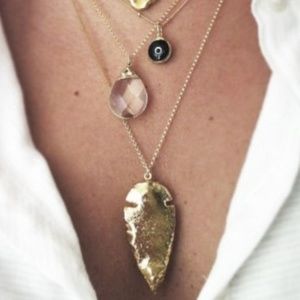 Gold Arrowhead Layering Necklace, 20”